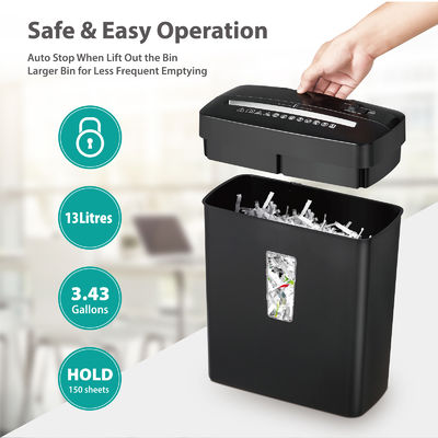Approbation ETL Machine de destruction de papier compact 6 feuilles Déchiqueteur de papier 13L C220P-6