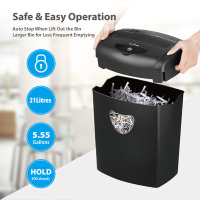 CD218P 5,55 gallons machine à détruire le papier 10 feuilles de papier déchiqueteuse avec protection contre la surcharge inverse