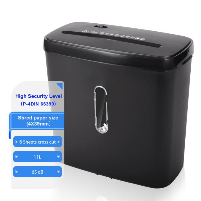 Déchiqueteur de papier à découpe croisée pour bureau à domicile avec poubelle de 11L c502p 0