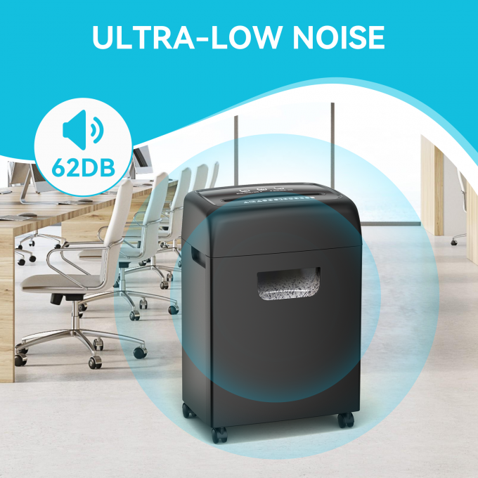 Machine de déchiquetage de papier à haute capacité de 18 feuilles de papier de carte de crédit à découpe croisée de 20L 4